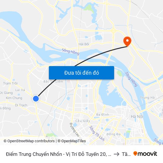 Điểm Trung Chuyển Nhổn - Vị Trí Đỗ Tuyến 20, 29, 32 (Chiều Sơn Tây - Hà Nội)- Đường 32 to Tầm Xá map