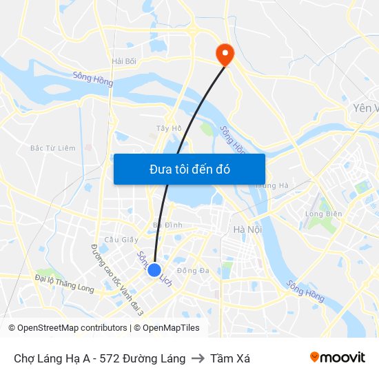 Chợ Láng Hạ A - 572 Đường Láng to Tầm Xá map