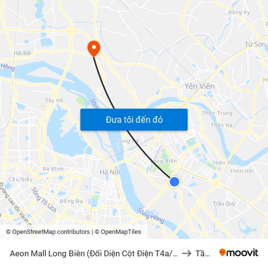 Aeon Mall Long Biên (Đối Diện Cột Điện T4a/2a-B Đường Cổ Linh) to Tầm Xá map