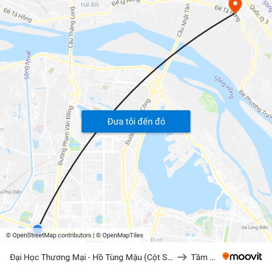 Đại Học Thương Mại - Hồ Tùng Mậu (Cột Sau) to Tầm Xá map