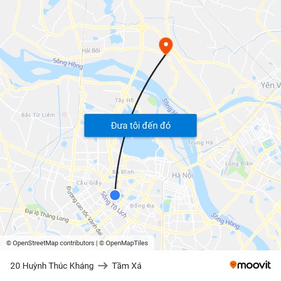 20 Huỳnh Thúc Kháng to Tầm Xá map