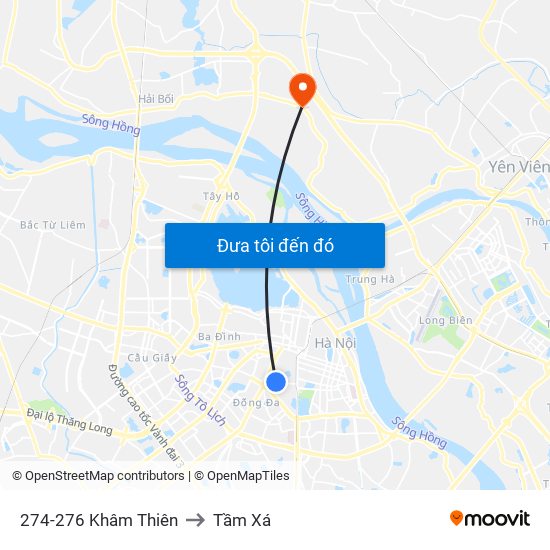 274-276 Khâm Thiên to Tầm Xá map