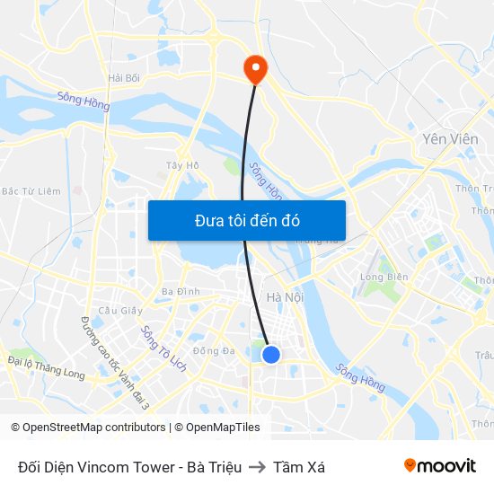 Đối Diện Vincom Tower - Bà Triệu to Tầm Xá map