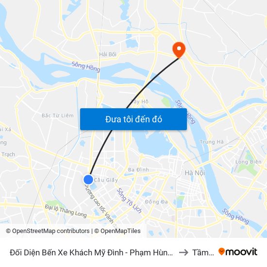 Đối Diện Bến Xe Khách Mỹ Đình - Phạm Hùng (Cột Trước) to Tầm Xá map