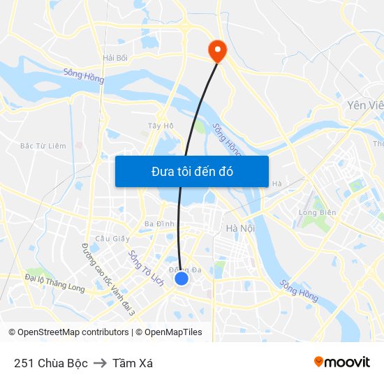 251 Chùa Bộc to Tầm Xá map