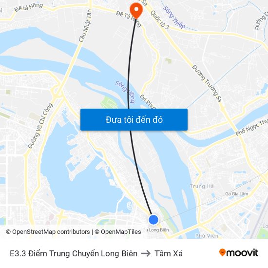 E3.3 Điểm Trung Chuyển Long Biên to Tầm Xá map