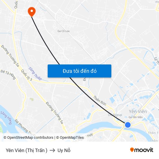 Yên Viên (Thị Trấn ) to Uy Nỗ map