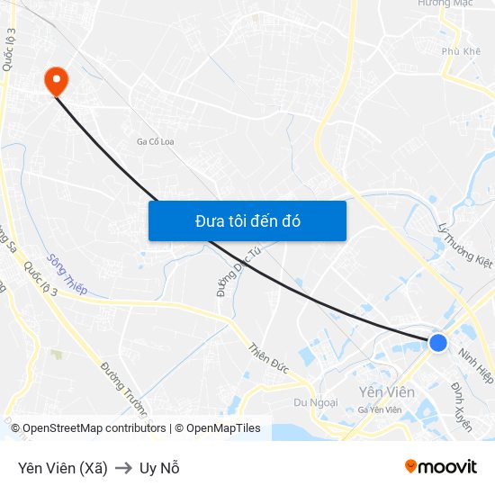 Yên Viên (Xã) to Uy Nỗ map