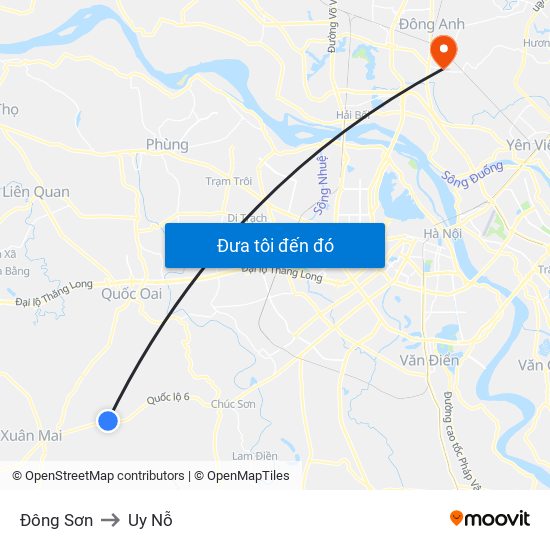 Đông Sơn to Uy Nỗ map