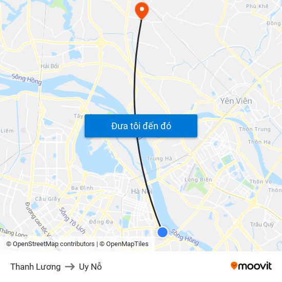 Thanh Lương to Uy Nỗ map