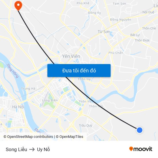 Song Liễu to Uy Nỗ map