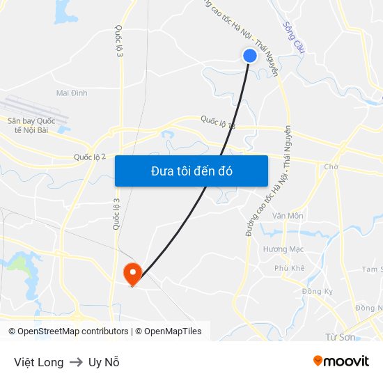 Việt Long to Uy Nỗ map