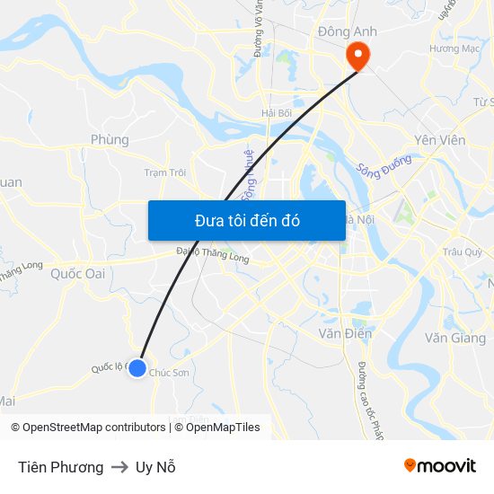 Tiên Phương to Uy Nỗ map