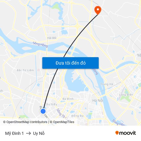 Mỹ Đình 1 to Uy Nỗ map