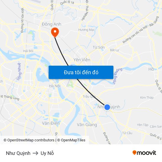 Như Quỳnh to Uy Nỗ map
