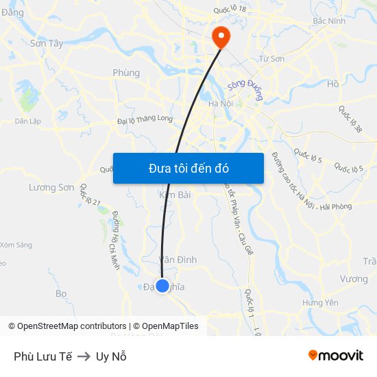 Phù Lưu Tế to Uy Nỗ map