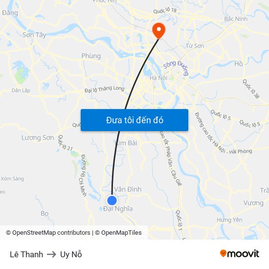 Lê Thanh to Uy Nỗ map