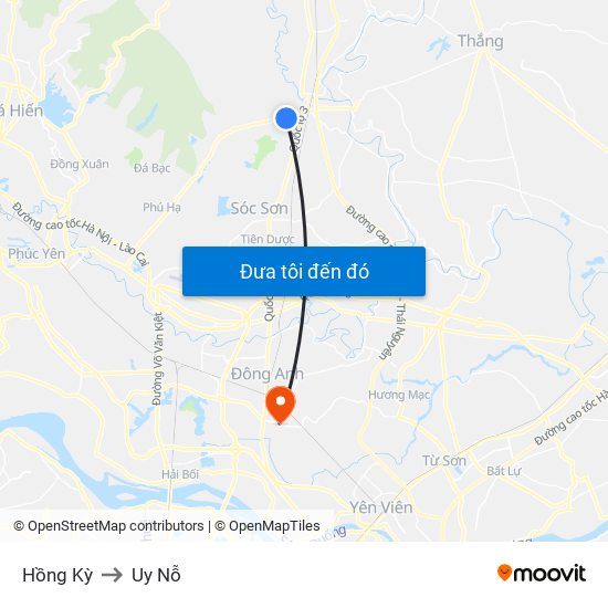 Hồng Kỳ to Uy Nỗ map