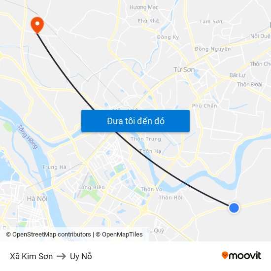 Xã Kim Sơn to Uy Nỗ map