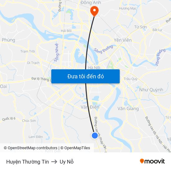 Huyện Thường Tín to Uy Nỗ map