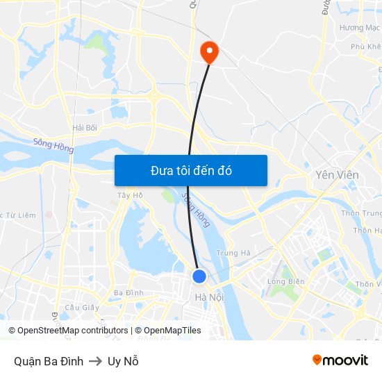 Quận Ba Đình to Uy Nỗ map