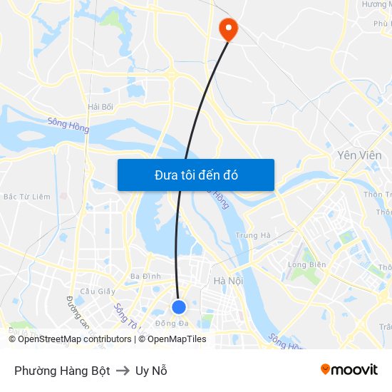 Phường Hàng Bột to Uy Nỗ map