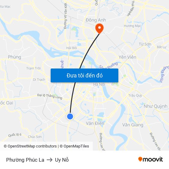 Phường Phúc La to Uy Nỗ map