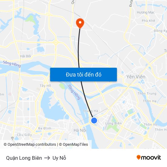 Quận Long Biên to Uy Nỗ map