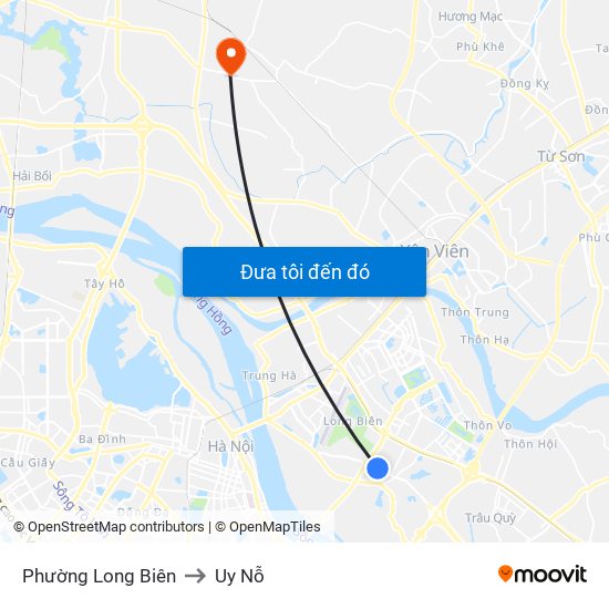 Phường Long Biên to Uy Nỗ map