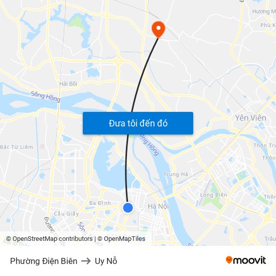 Phường Điện Biên to Uy Nỗ map