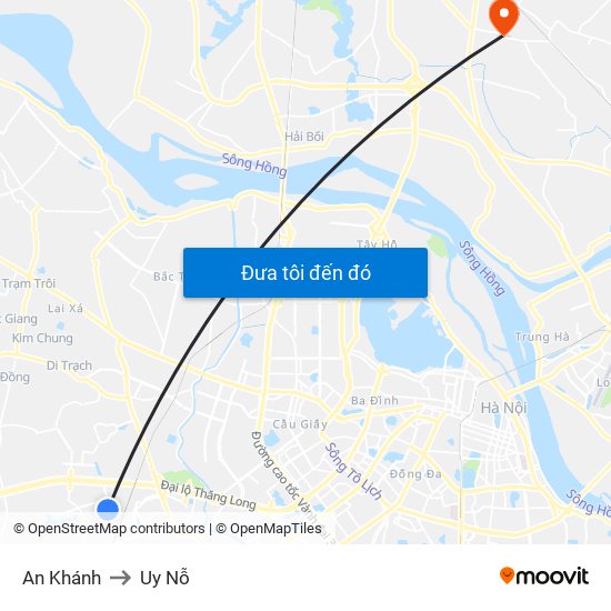 An Khánh to Uy Nỗ map