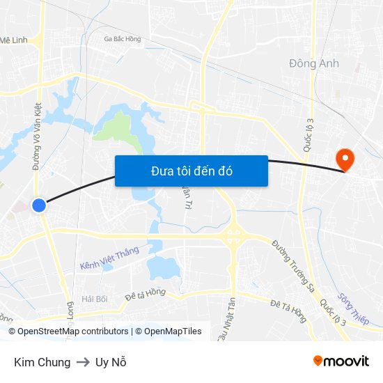 Kim Chung to Uy Nỗ map