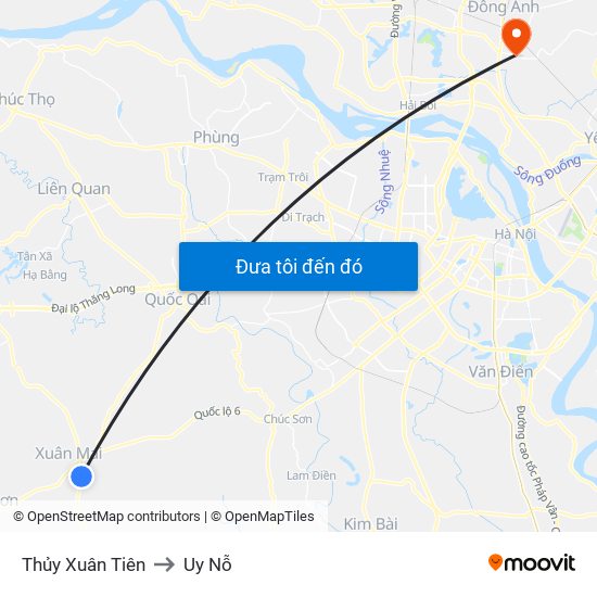 Thủy Xuân Tiên to Uy Nỗ map