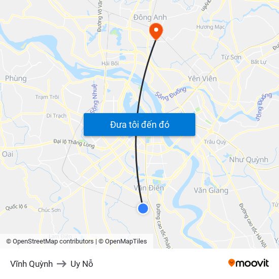 Vĩnh Quỳnh to Uy Nỗ map