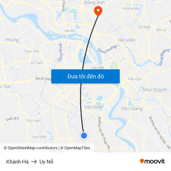 Khánh Hà to Uy Nỗ map