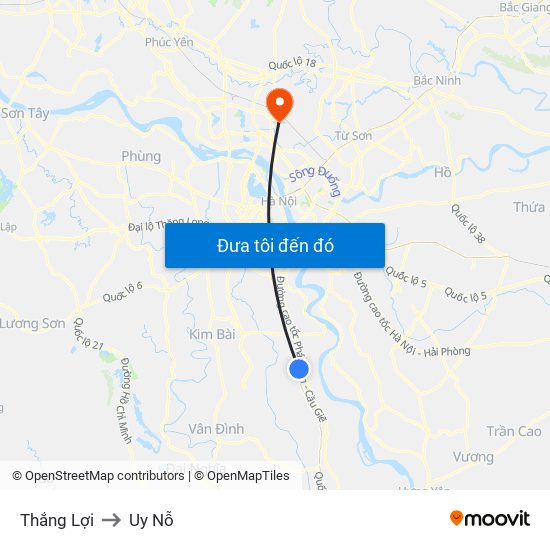 Thắng Lợi to Uy Nỗ map