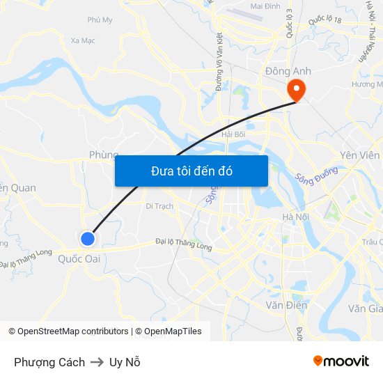 Phượng Cách to Uy Nỗ map