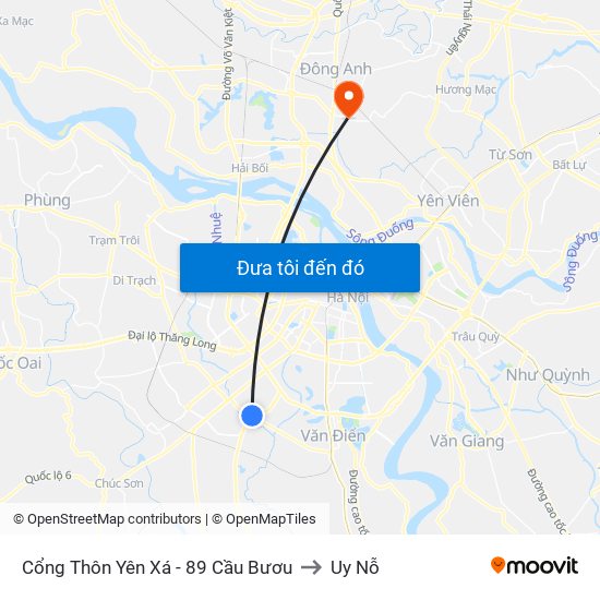 Cổng Thôn Yên Xá - 89 Cầu Bươu to Uy Nỗ map