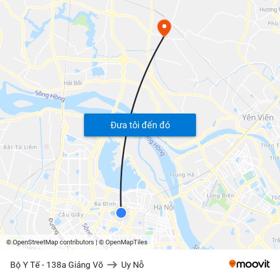 Bộ Y Tế - 138a Giảng Võ to Uy Nỗ map