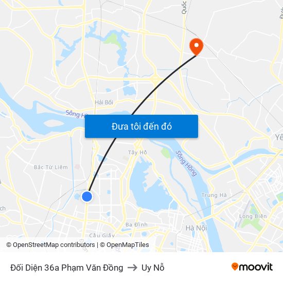 Đối Diện 36a Phạm Văn Đồng to Uy Nỗ map