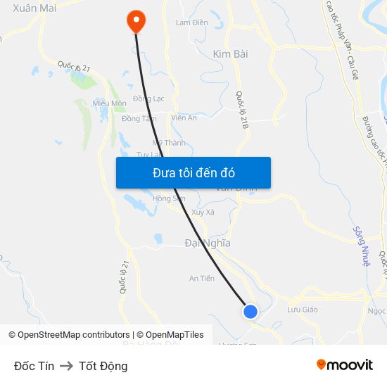 Đốc Tín to Tốt Động map