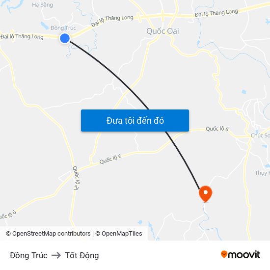 Đồng Trúc to Tốt Động map