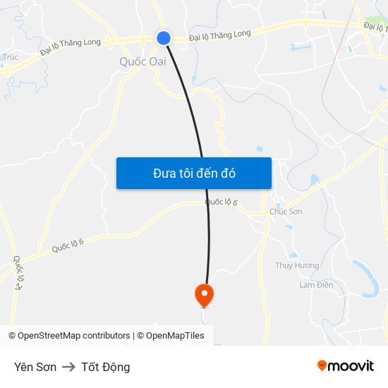 Yên Sơn to Tốt Động map