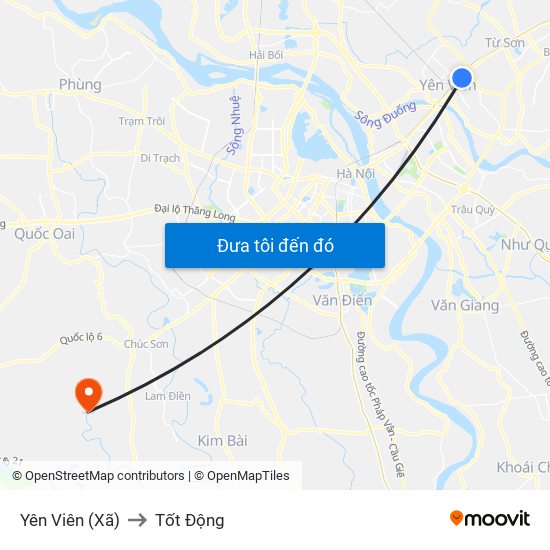 Yên Viên (Xã) to Tốt Động map