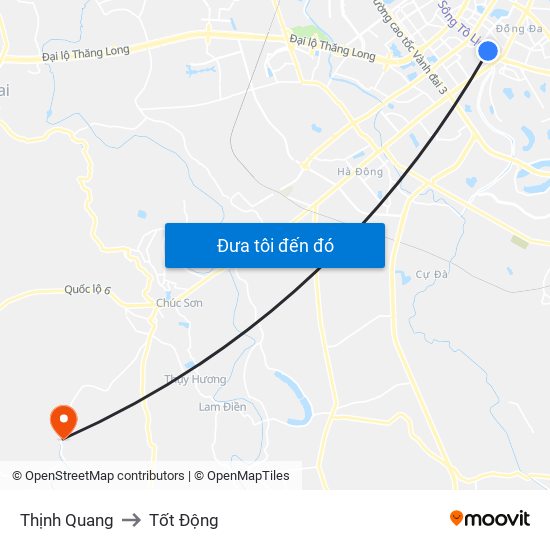 Thịnh Quang to Tốt Động map