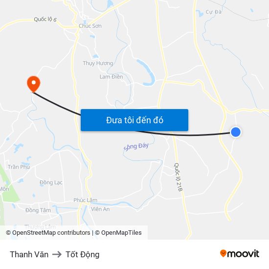 Thanh Văn to Tốt Động map
