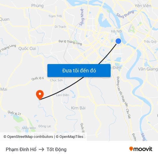 Phạm Đình Hổ to Tốt Động map