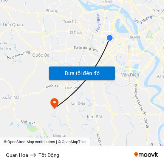 Quan Hoa to Tốt Động map