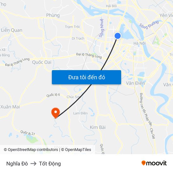 Nghĩa Đô to Tốt Động map