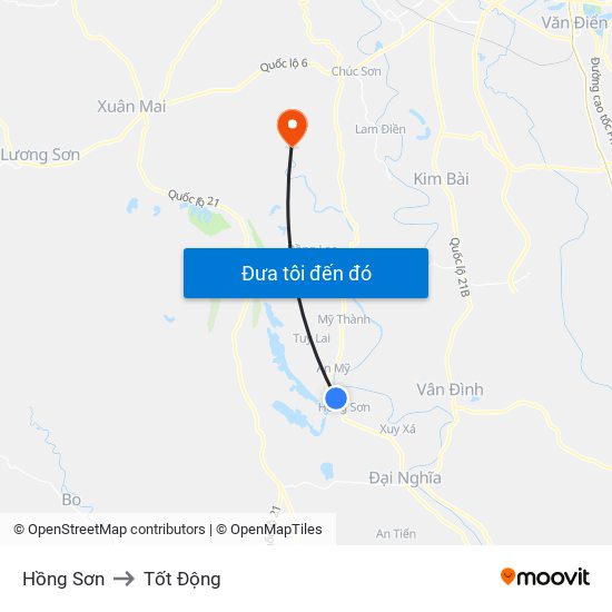 Hồng Sơn to Tốt Động map